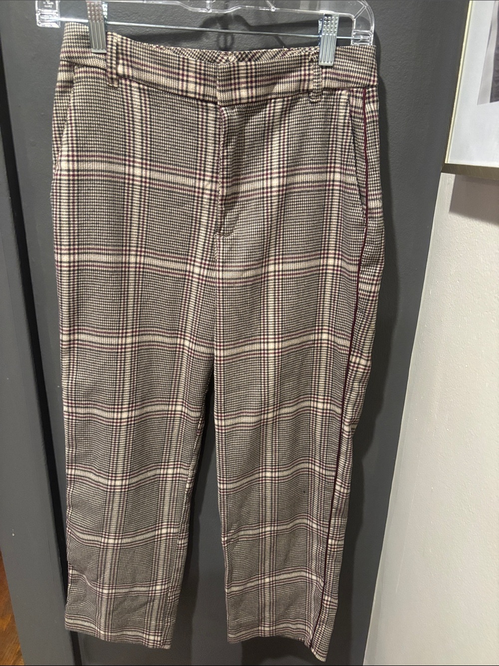Abercrombie & Fitch  Plaid Chinos in Tan, Black and Red